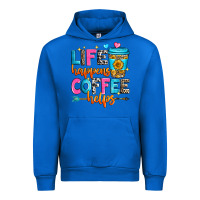 Cobalt life happens coffee helps Urban Hoodie - Zillion Design Studio