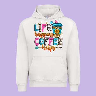 Life Happens Coffee Helps Urban Hoodie Designed By Zillion Design Studio