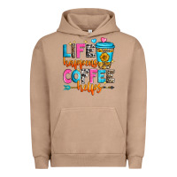Pigment Burro life happens coffee helps Urban Hoodie - Zillion Design Studio