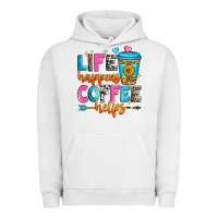 Pigment Lunar Rock life happens coffee helps Urban Hoodie - Zillion Design Studio