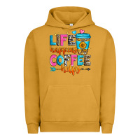 Pigment Peanut Butter life happens coffee helps Urban Hoodie - Zillion Design Studio
