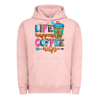 Pigment Salmon life happens coffee helps Urban Hoodie - Zillion Design Studio