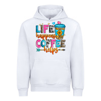 White life happens coffee helps Urban Hoodie - Zillion Design Studio