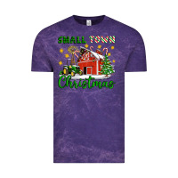 Cloud Purple Small Town Christmas Vintage Tee - Artiststas