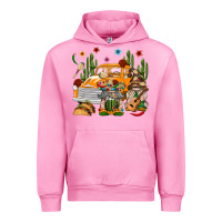 Fuchsia Pink Mexican Gnome Truck Urban Hoodie - texasbilliewilder