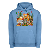 Pigment Pebble Blue Mexican Gnome Truck Urban Hoodie - texasbilliewilder