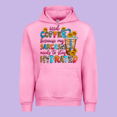 Iced Coffee Because My Sarcasm Needs To Stay Hydra Urban Hoodie Designed By Zillion Design Studio