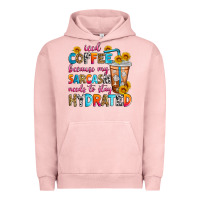 Pigment Salmon iced coffee because my sarcasm needs to stay hydra Urban Hoodie - Zillion Design Studio