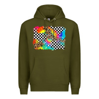 Army Green race leopard tie dye background Premium Hoodie - Zillion Design Studio