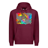 Burgundy race leopard tie dye background Premium Hoodie - Zillion Design Studio
