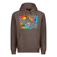 Coffee race leopard tie dye background Premium Hoodie - Zillion Design Studio
