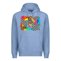 Colony Blue race leopard tie dye background Premium Hoodie - Zillion Design Studio
