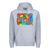 Heather Grey race leopard tie dye background Premium Hoodie - Zillion Design Studio
