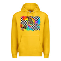 Lemon race leopard tie dye background Premium Hoodie - Zillion Design Studio