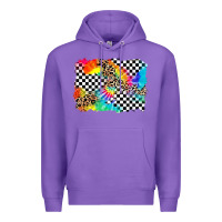 Purple race leopard tie dye background Premium Hoodie - Zillion Design Studio