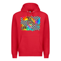 Red race leopard tie dye background Premium Hoodie - Zillion Design Studio