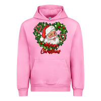 Fuchsia Pink merry christmas santa Urban Hoodie - RanaPortraitStore