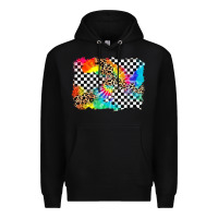 Black race leopard tie dye background Premium Hoodie - Zillion Design Studio