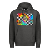 Charcoal Heather race leopard tie dye background Premium Hoodie - Zillion Design Studio