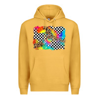 Mustard race leopard tie dye background Premium Hoodie - Zillion Design Studio