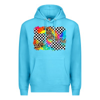 Ocean Blue race leopard tie dye background Premium Hoodie - Zillion Design Studio