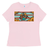 Bubblegum Pink bucking bronco aztec shape license plate Ladies Tee - Artiststas
