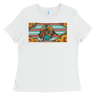 White bucking bronco aztec shape license plate Ladies Tee - Artiststas