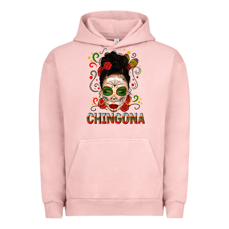 Mexicana Skull Girl Messy Bun Urban Hoodie by texasbilliewilder | Teevron