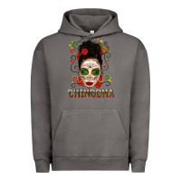 Pigment Tornado Mexicana Skull Girl Messy Bun Urban Hoodie - texasbilliewilder