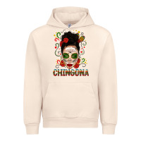 Sandshell Mexicana Skull Girl Messy Bun Urban Hoodie - texasbilliewilder