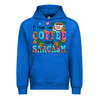 Cobalt i run on coffee and sarcasm Urban Hoodie - Zillion Design Studio