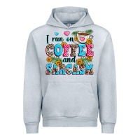 Heather Grey i run on coffee and sarcasm Urban Hoodie - Zillion Design Studio