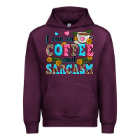 Mauve Wine i run on coffee and sarcasm Urban Hoodie - Zillion Design Studio