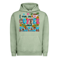 Pigment Oil Green i run on coffee and sarcasm Urban Hoodie - Zillion Design Studio
