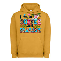 Pigment Peanut Butter i run on coffee and sarcasm Urban Hoodie - Zillion Design Studio