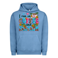 Pigment Pebble Blue i run on coffee and sarcasm Urban Hoodie - Zillion Design Studio
