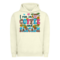 Pigment Pistachio i run on coffee and sarcasm Urban Hoodie - Zillion Design Studio