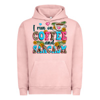 Pigment Salmon i run on coffee and sarcasm Urban Hoodie - Zillion Design Studio