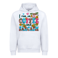 White i run on coffee and sarcasm Urban Hoodie - Zillion Design Studio
