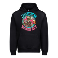 Black i hate everyone but coffee helps Urban Hoodie - Zillion Design Studio