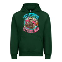 Forest Green i hate everyone but coffee helps Urban Hoodie - Zillion Design Studio