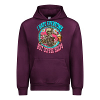 Mauve Wine i hate everyone but coffee helps Urban Hoodie - Zillion Design Studio