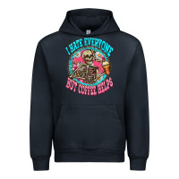 Navy i hate everyone but coffee helps Urban Hoodie - Zillion Design Studio