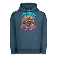 Pigment Midnight Navy i hate everyone but coffee helps Urban Hoodie - Zillion Design Studio