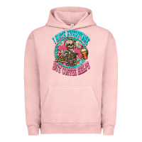 Pigment Salmon i hate everyone but coffee helps Urban Hoodie - Zillion Design Studio