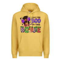 Antique Gold I Put The Boo In The Boujie Messy Bun Premium Hoodie - texasbilliewilder