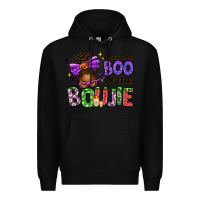 Black I Put The Boo In The Boujie Messy Bun Premium Hoodie - texasbilliewilder