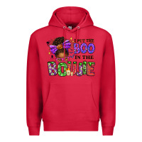 Cardinal I Put The Boo In The Boujie Messy Bun Premium Hoodie - texasbilliewilder
