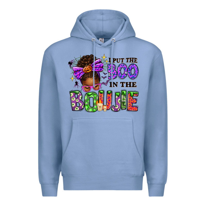 I Put The Boo In The Boujie Messy Bun Premium Hoodie by texasbilliewilder | Teevron