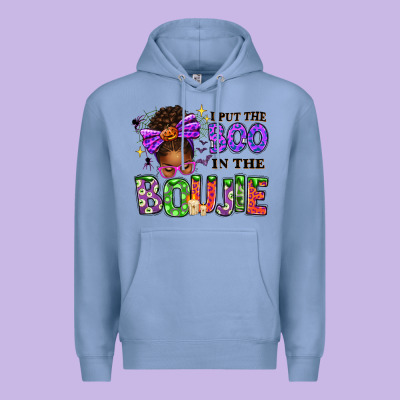 I Put The Boo In The Boujie Messy Bun Premium Hoodie Designed By Texasbilliewilder